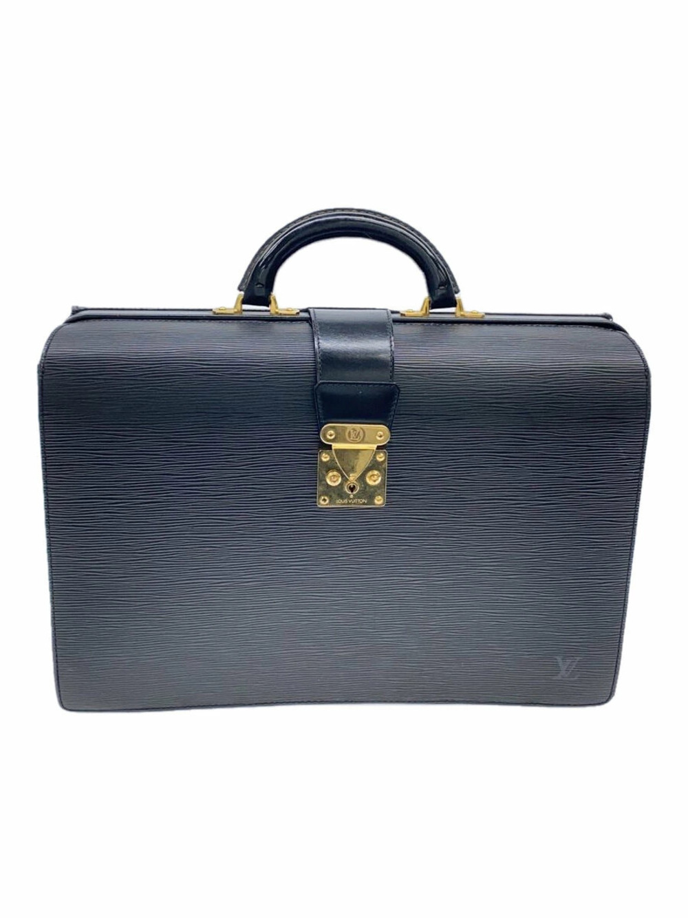 LOUIS VUITTON Serviette Fermoire Epi Black Leather Black